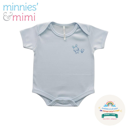 Minnies' & Mimi Romper for New Born Infant 0-3 Months Short Sleeves in Pink Blue White with Piping Available in Small Medium Large
