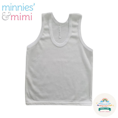 Minnies' & Mimi Cotton Sando for Toddler Available in White, Mint Green and Blue Sizes Small Medium Large