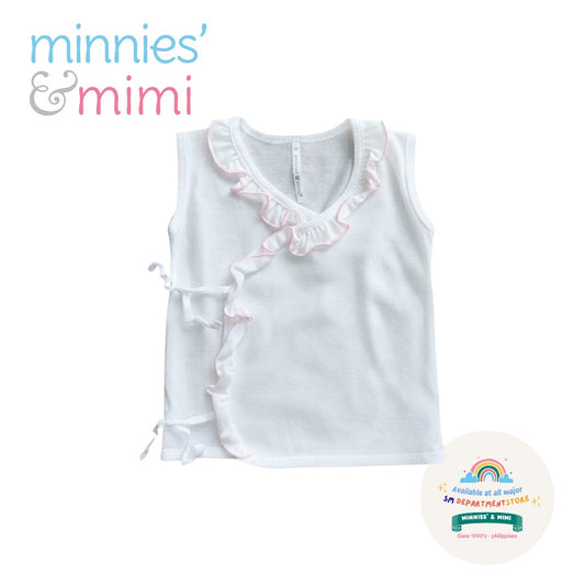 Minnies' & Mimi Tie Side Sleeveless with Pink Ruffles for New Born Infant 0-3 Months 1Pc Available in Small Medium Large