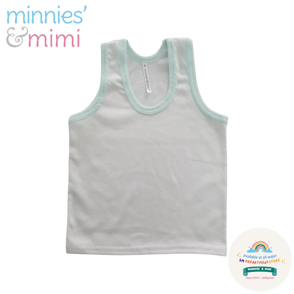 Minnies' & Mimi Cotton Sando for Toddler Available in White, Mint Green and Blue Sizes Small Medium Large