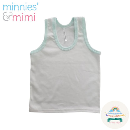 Minnies' & Mimi Cotton Sando for Toddler Available in White, Mint Green and Blue Sizes Small Medium Large