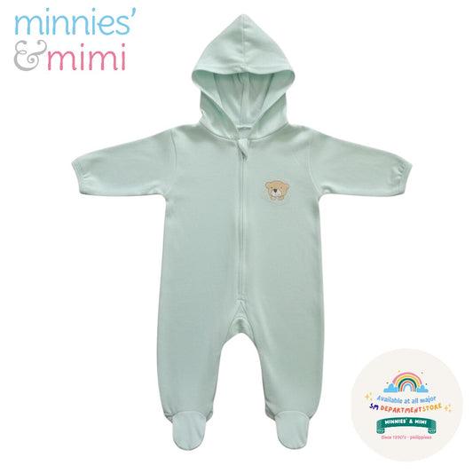 Minnies' and Mimi Onesies Full Body Jump Suit Long Sleeves Cotton by for 0-3 Months New Born Available in Pink, Blue, Mint Green Yellow White also with Piping Design