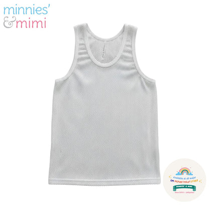 Minnies' & Mimi Aircool Tank Top Sando for Toddler Available in White and Blue Sizes Medium, Large, XL,2XL,3XL, FS