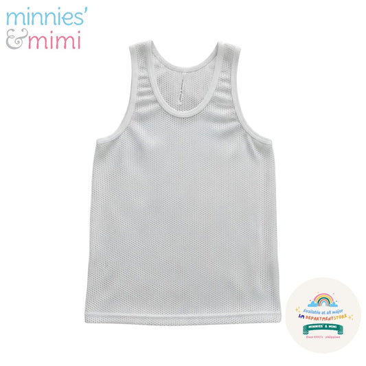 Minnies' & Mimi Aircool Tank Top Sando for Toddler Available in White and Blue Sizes Medium, Large, XL,2XL,3XL, FS