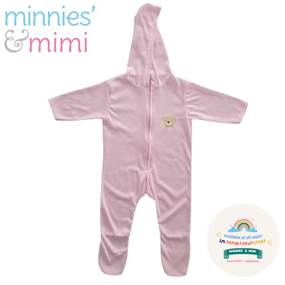 Minnies' and Mimi Onesies Full Body Jump Suit Long Sleeves Cotton by for 0-3 Months New Born Available in Pink, Blue, Mint Green Yellow White also with Piping Design