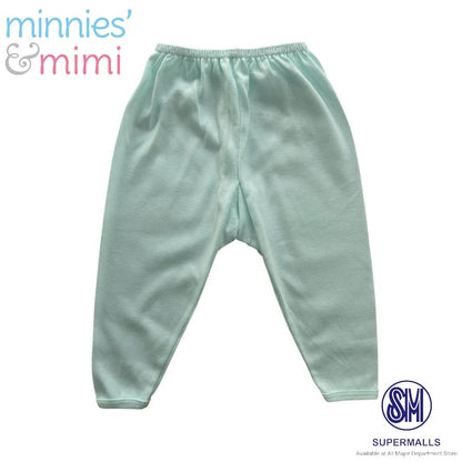 Minnies' & Mimi Cotton New Born Pajama Bottoms For 0-6 Months Available in White, Mint Green, Blue, Yellow and Pink