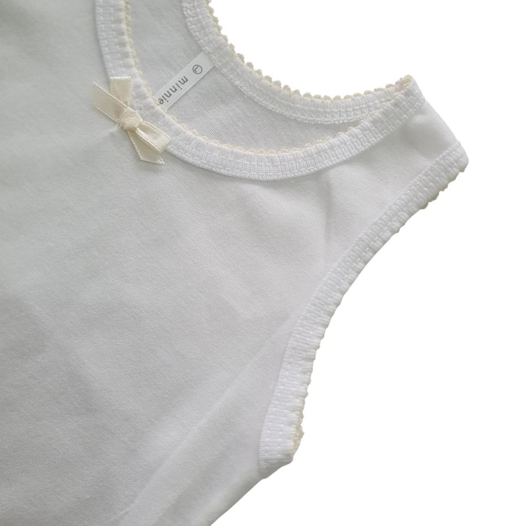 Minnies' & Mimi Cotton Tank Top with Ribbon and Fagotting T-3008 for Toddlers Order by 3s