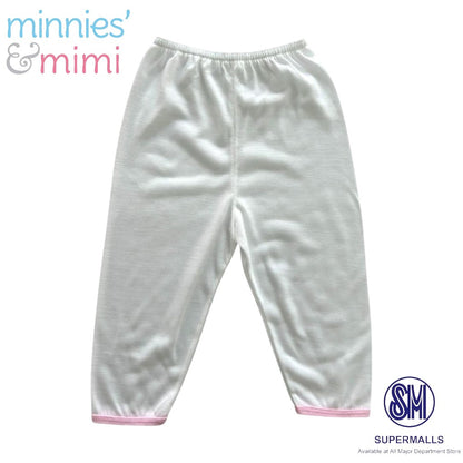 Minnies' & Mimi Cotton New Born Pajama Bottoms For 0-6 Months Available in White, Mint Green, Blue, Yellow and Pink