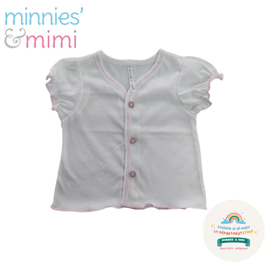 Minnies' & Mimi Front Button Down Short Sleeves for New Born Infant 0-3 Months 1pc Available in Pink and Yellow Sizes Small Medium and Large