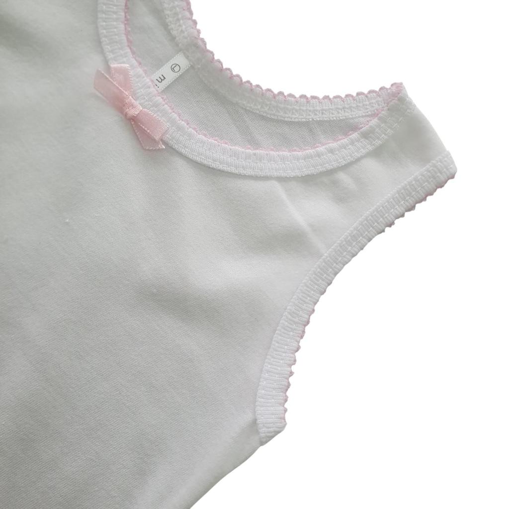 Minnies' & Mimi Cotton Tank Top with Ribbon and Fagotting T-3008 for Toddlers Order by 3s