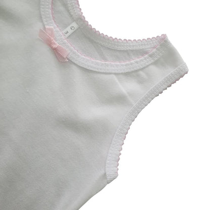 Minnies' & Mimi Cotton Tank Top with Ribbon and Fagotting T-3008 for Toddlers Order by 3s