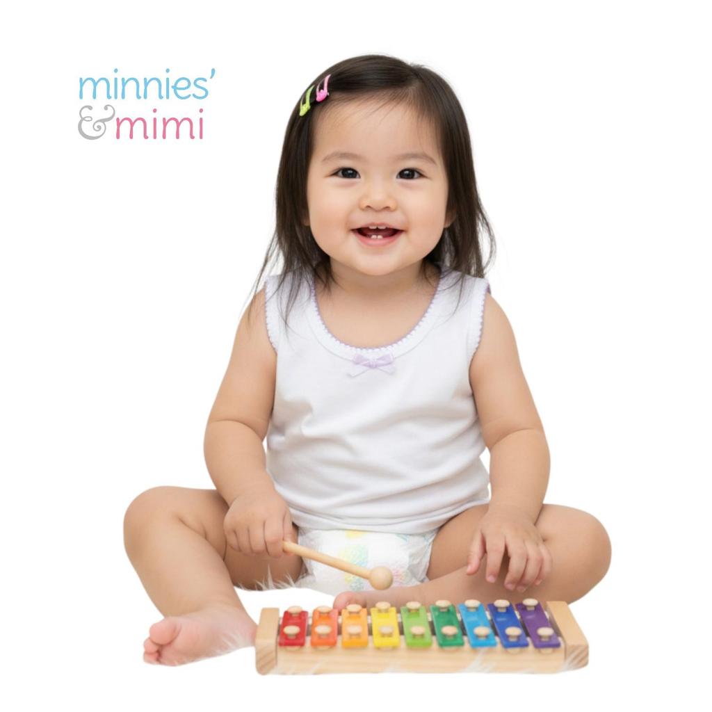 Minnies' & Mimi Cotton Tank Top with Ribbon and Fagotting for Toddlers Order by 3s